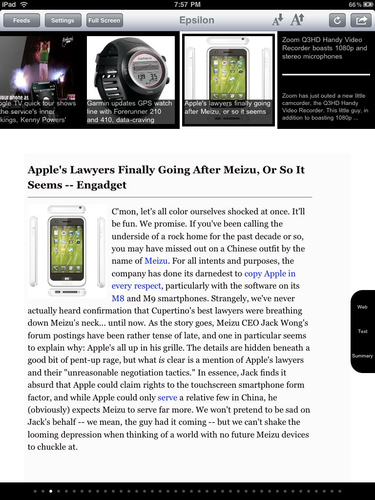 Reading in text mode, where irrelevant objects are removed
